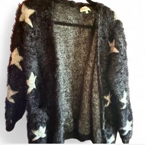 CO Black Cardigan with Cream Star Motif